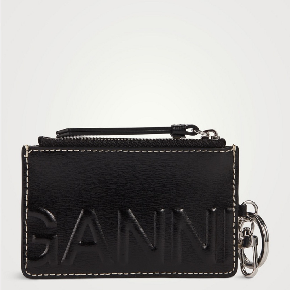 GANNI Black Leather Card Holder